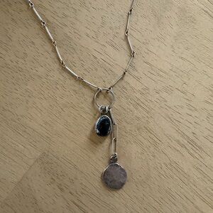 White Buffalo Silver Pendant Necklace